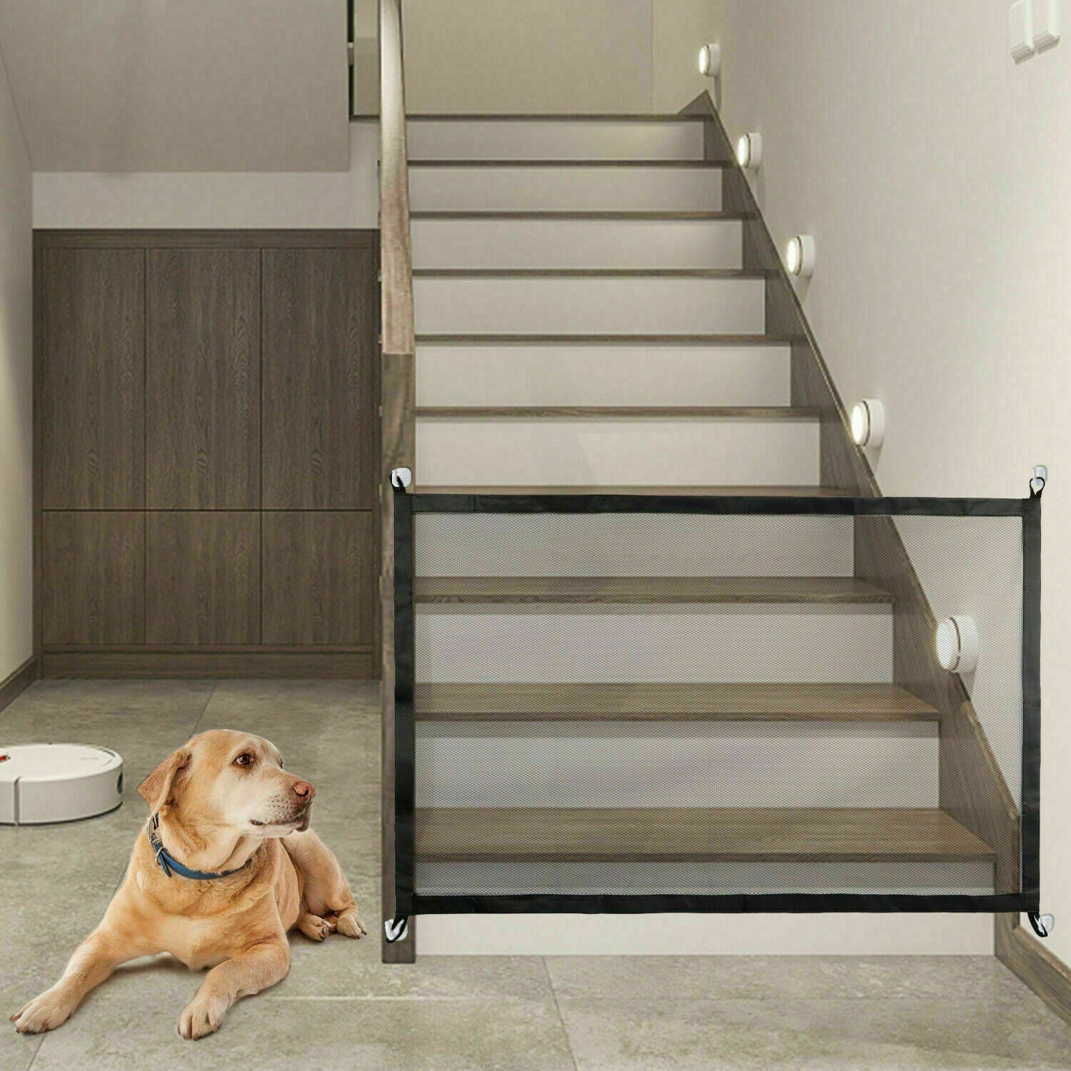 Safety Gate Mesh Fence Magic Portable Guard Net Stairs Doors